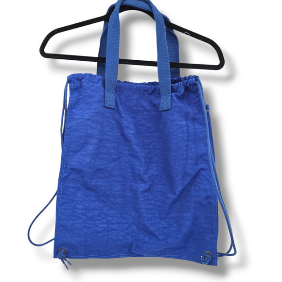 Kipling Antwerp Cartoon Print Nylon Drawstring Backpack Tote Bag Blue White - Picture 2 of 9